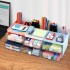 Denozer Small Desk Organizer With Drawer, Office Desktop Storage Box, Business Card/Pen/Pencil/Mobile Phone/Stationery Holder Storage Box, Makeup Organizer for Office School Home (White)